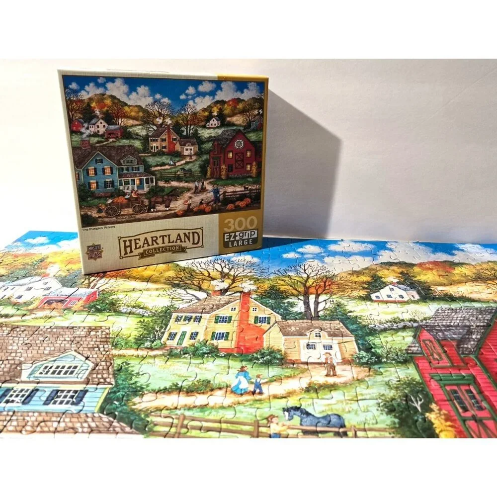 MasterPieces Heartland THE PUMPKIN PICKERS Jigsaw Puzzle 300 ez grip large pcs - Picture 1 of 7